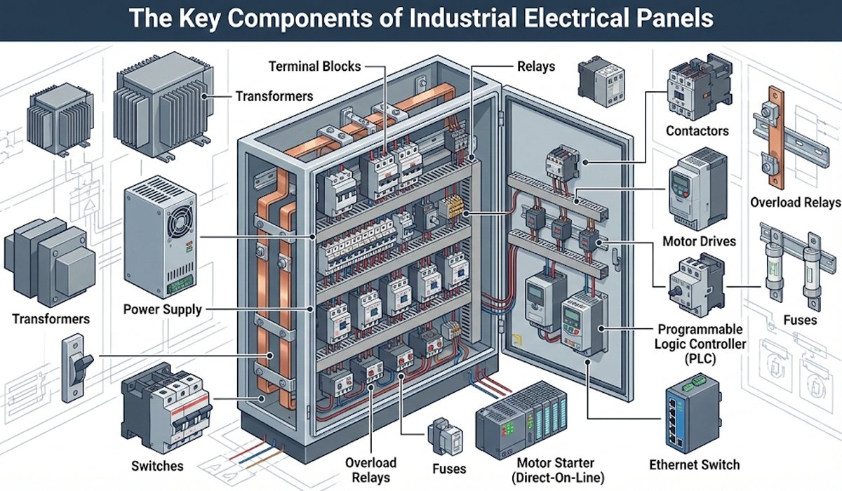components of industrial electrical panle