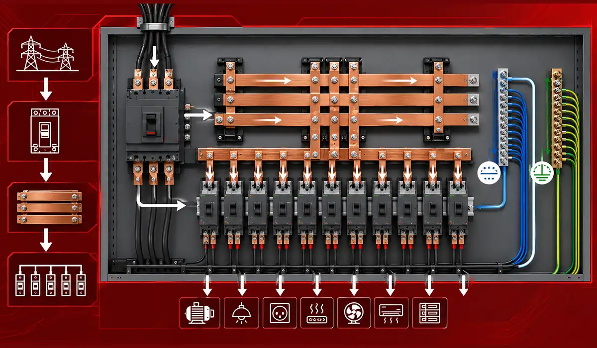Electrical panel busbar