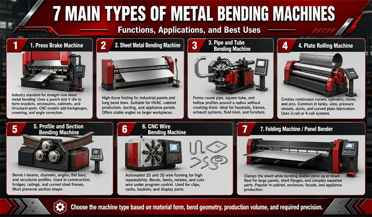 types of metal bending machine