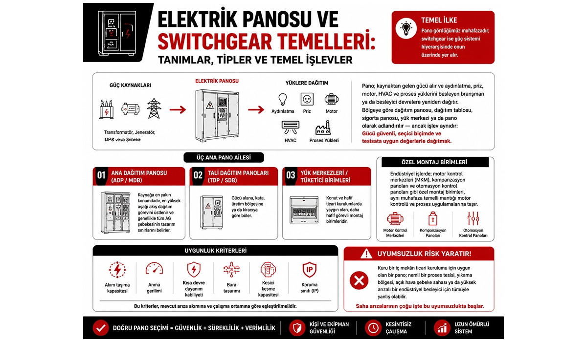 Elektrik Panosu ve Switchgear Temelleri: Tanımlar, Tipler ve Temel İşlevler