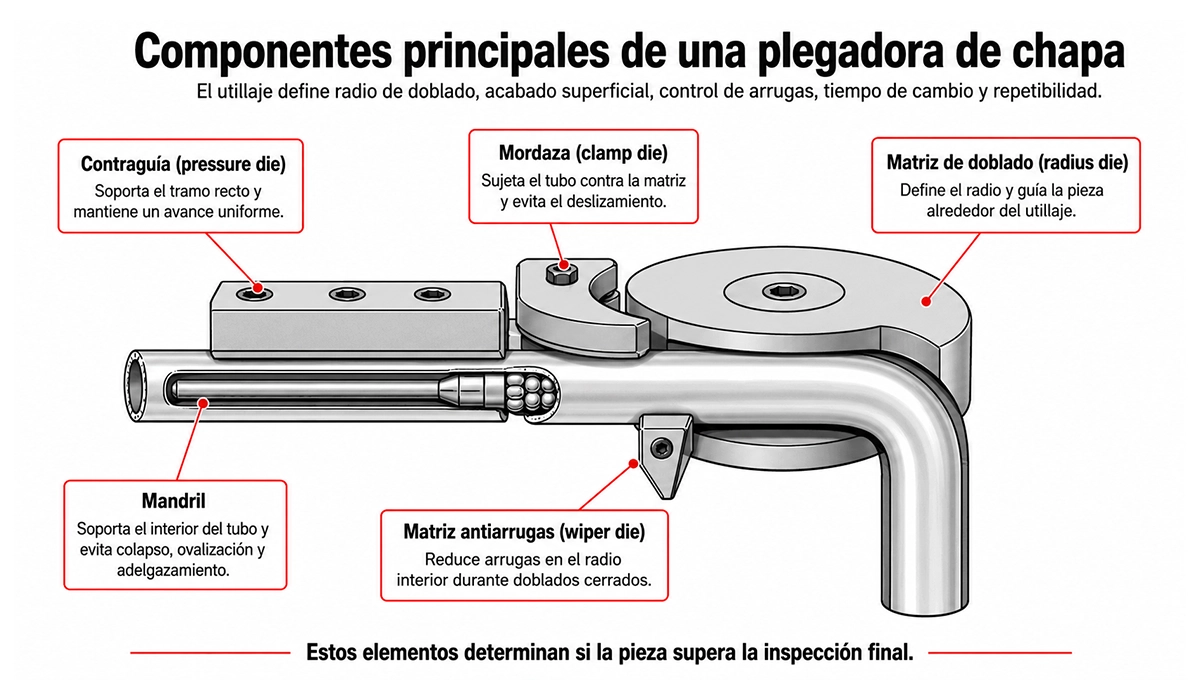 Componentes principales de una plegadora de chapa