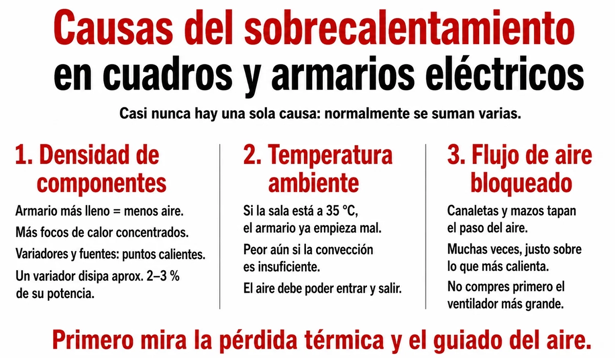 Causas del sobrecalentamiento en cuadros y armarios eléctricos
