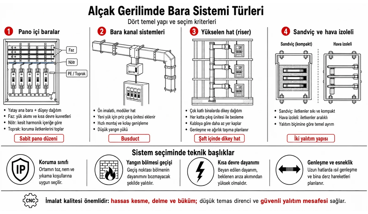Alçak Gerilimde Bara Sistemi Türleri