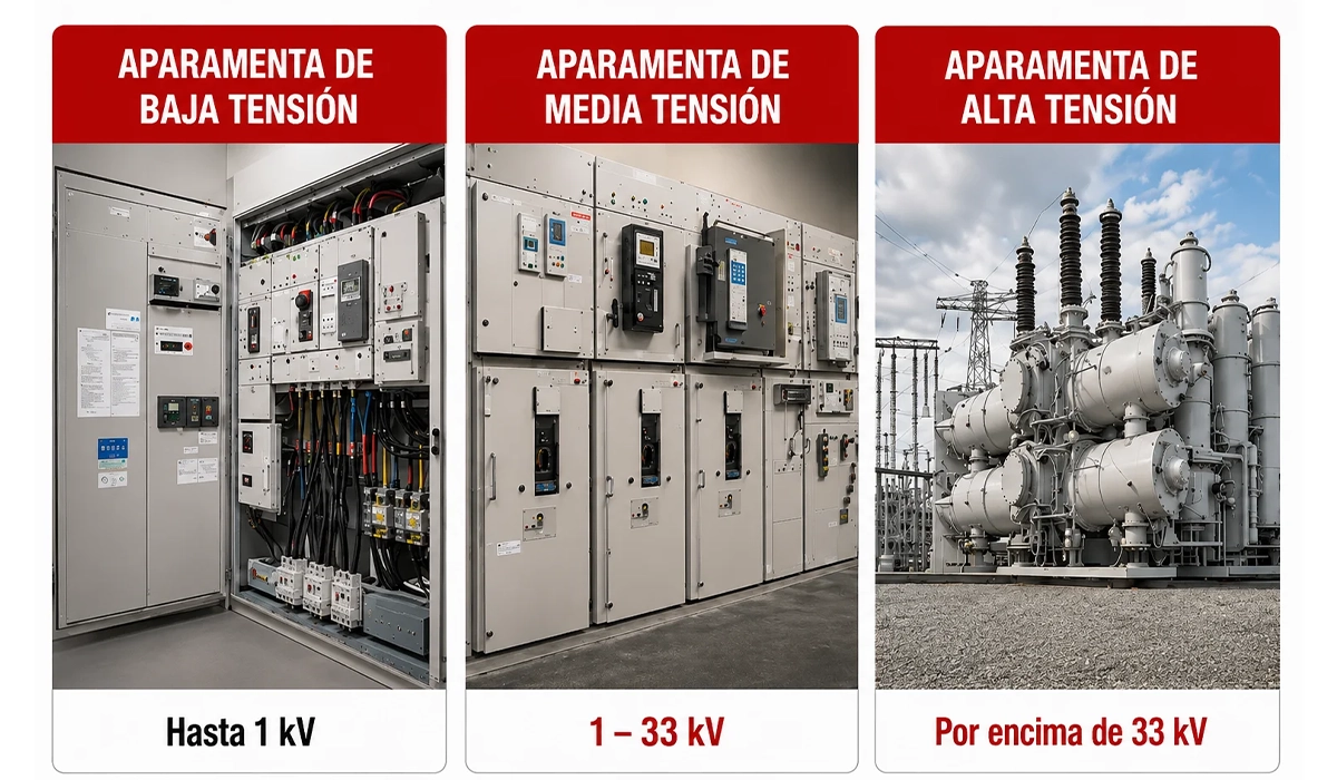 Aparamenta de baja, media y alta tensión