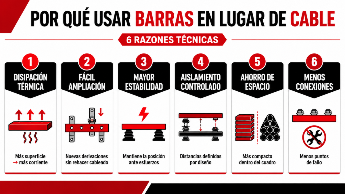 barras electoras frente a cables