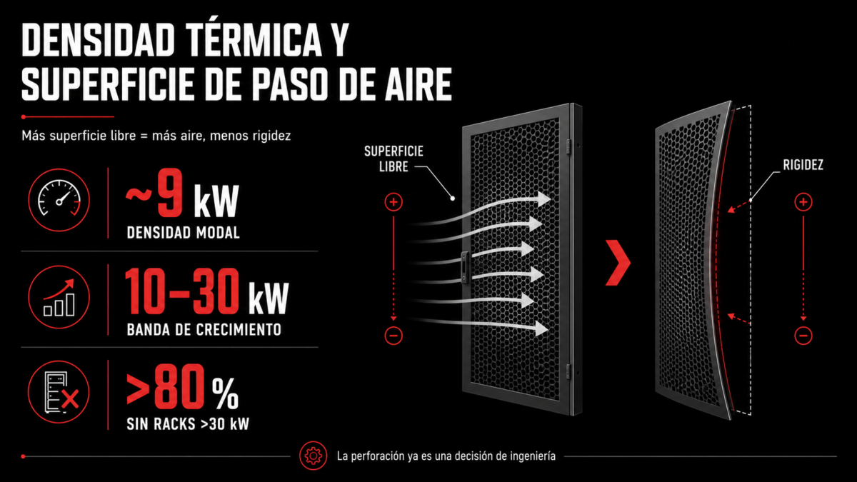 Densidad térmica y superficie de paso de aire