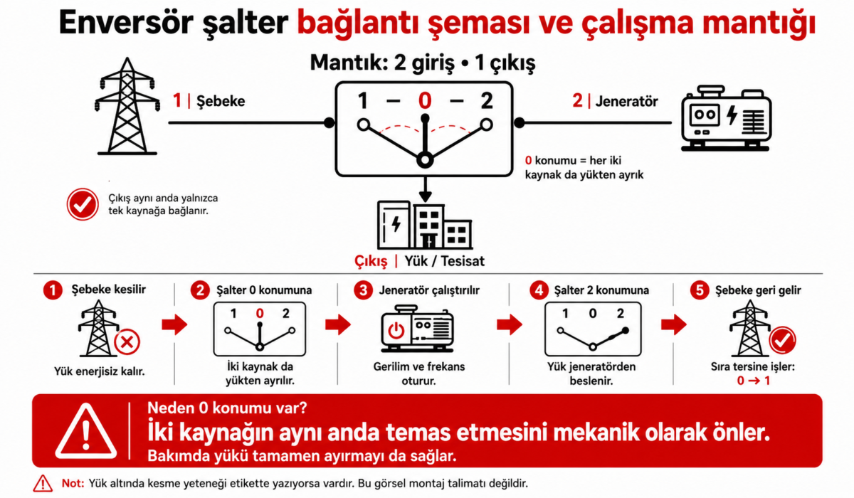 Çift yönlü anahtar bağlantı şeması ve çalışma mantığı