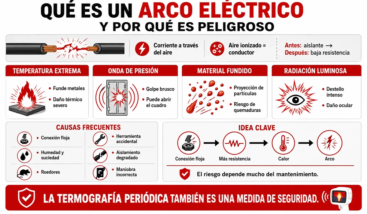 Qué es un arco eléctrico y por qué es peligroso