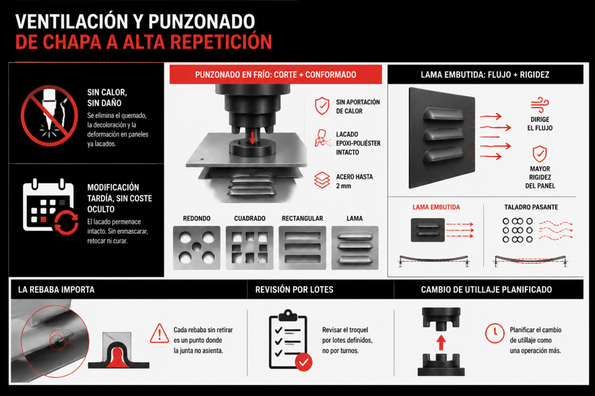 Ventilación y punzonado de chapa a alta repetición