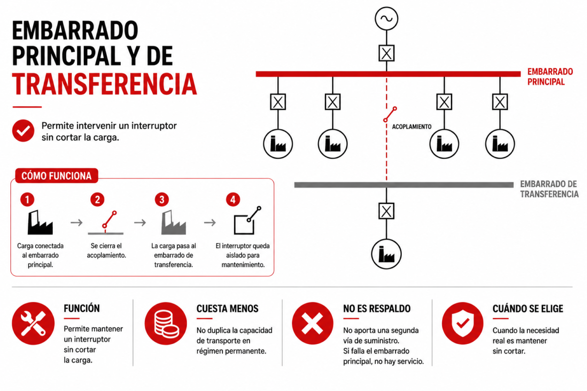 Configuración de embarrado principal y de transferencia