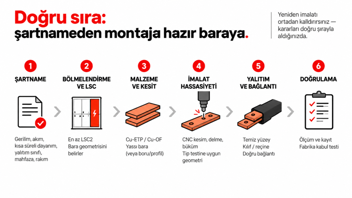 Orta gerilim bara sistemleri – şartnameden montaja hazır baraya imalat sırası