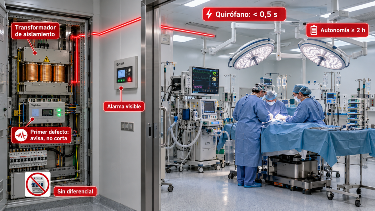 El quirófano de una instalación eléctrica hospitalaria