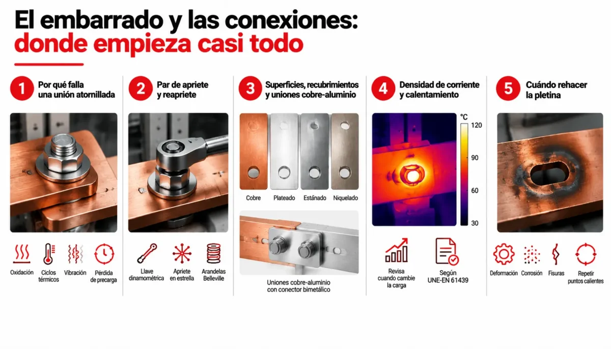 Errores en la conexión del embarrado eléctrico