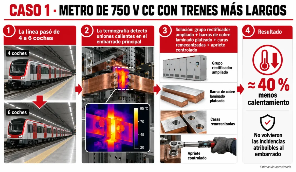 Metro de 750 V CC en subestacion de traccion
