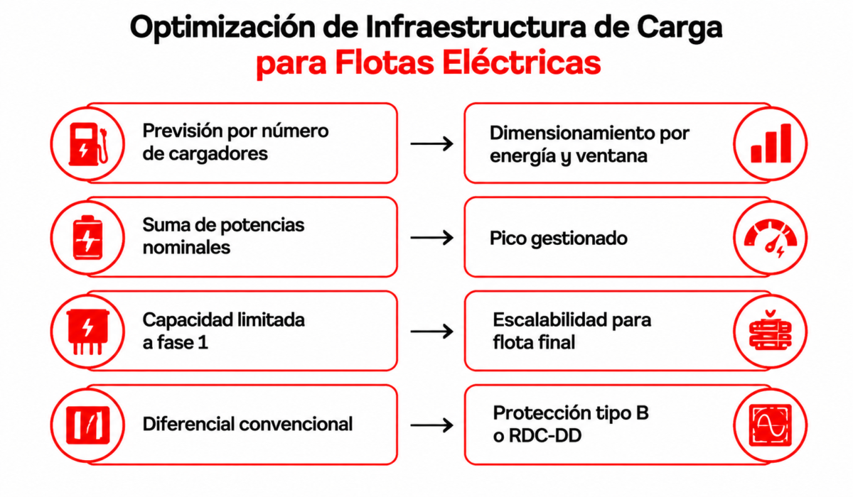 Optimiziación de infraestructura de carga para flotas eléctronicas