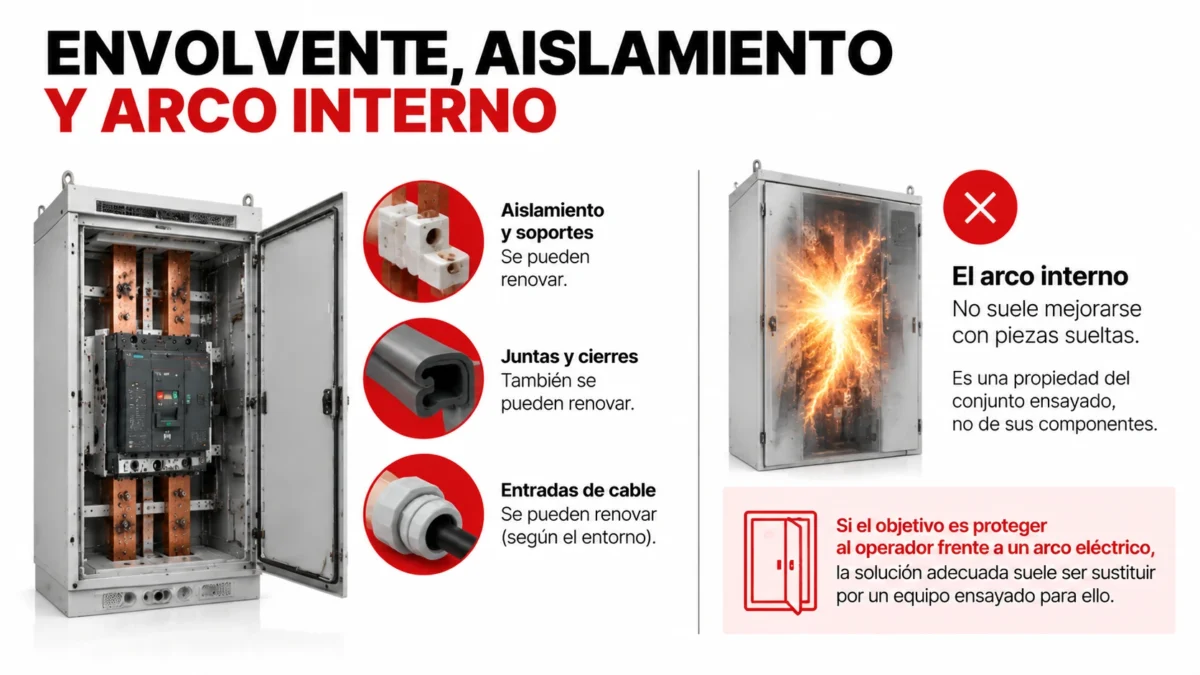 Renovación de la envolvente y el aislamiento de un cuadro eléctrico frente al arco interno