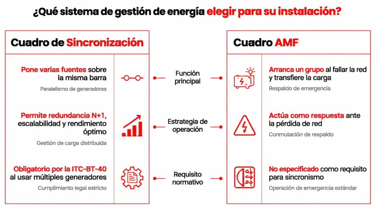 gestion de energia para sincronización de grupos electrógenos