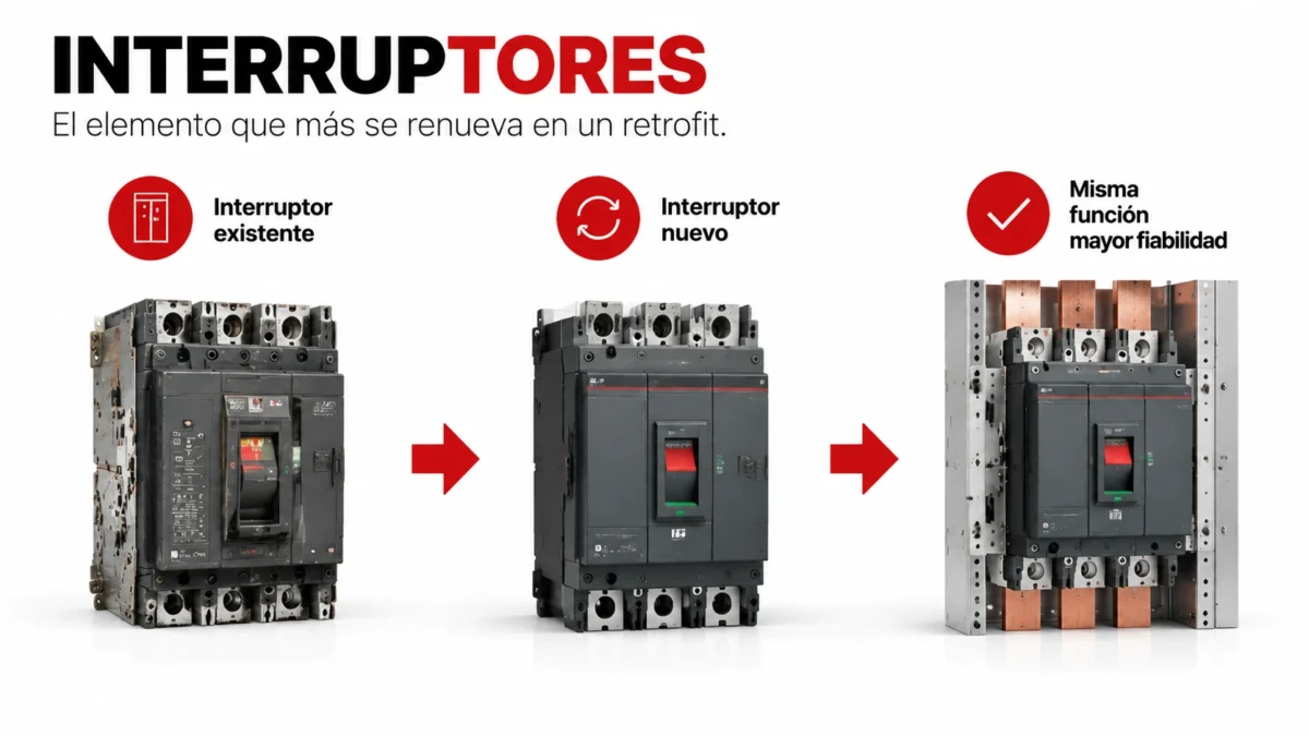Renovación de interruptores en un cuadro eléctrico industrial
