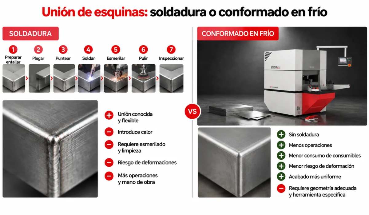 soldadura frente a conformado en frío en cuadros eléctricos