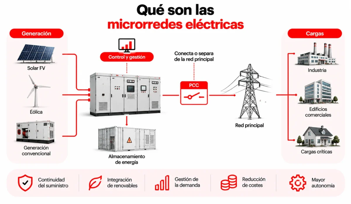 Diagrama de microrredes eléctricas
