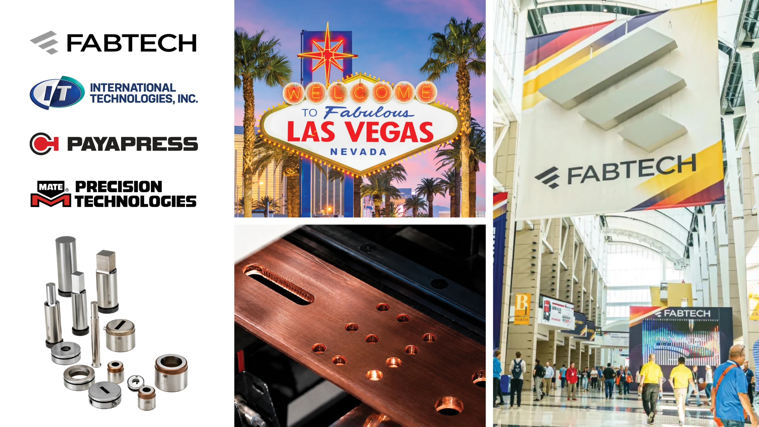 Image with the billboard of Las vegas and logos of Fabtech and PAYAPRESS
