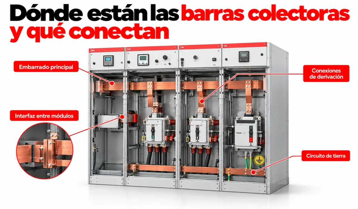 barras colectoras en anillos electricos