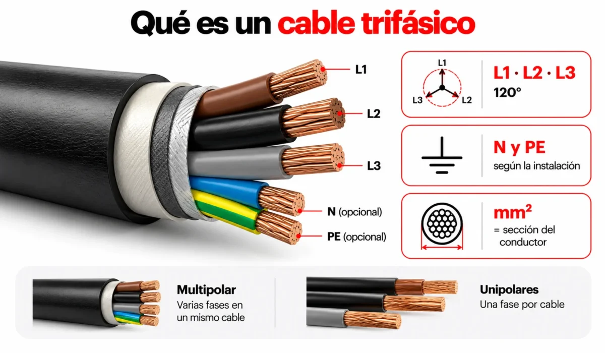 Qué es un cable trifásico