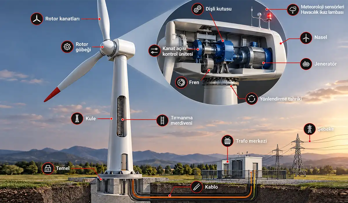 rüzgar türbini elektrik sistemi