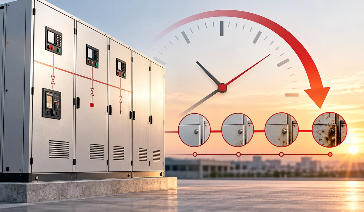 Vida útil de un cuadro eléctrico: corrosión progresiva de la envolvente con el paso del tiempo